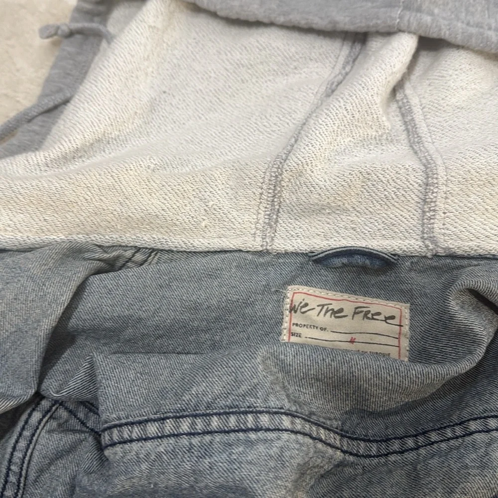 FREE PEOPLE We The Free Throwback Medium Denim Layered Look Jacket - Picture 11 of 12